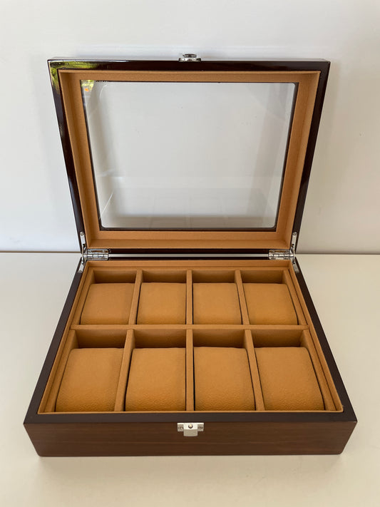 Premium Wooden Watch Display Case 8 Slot