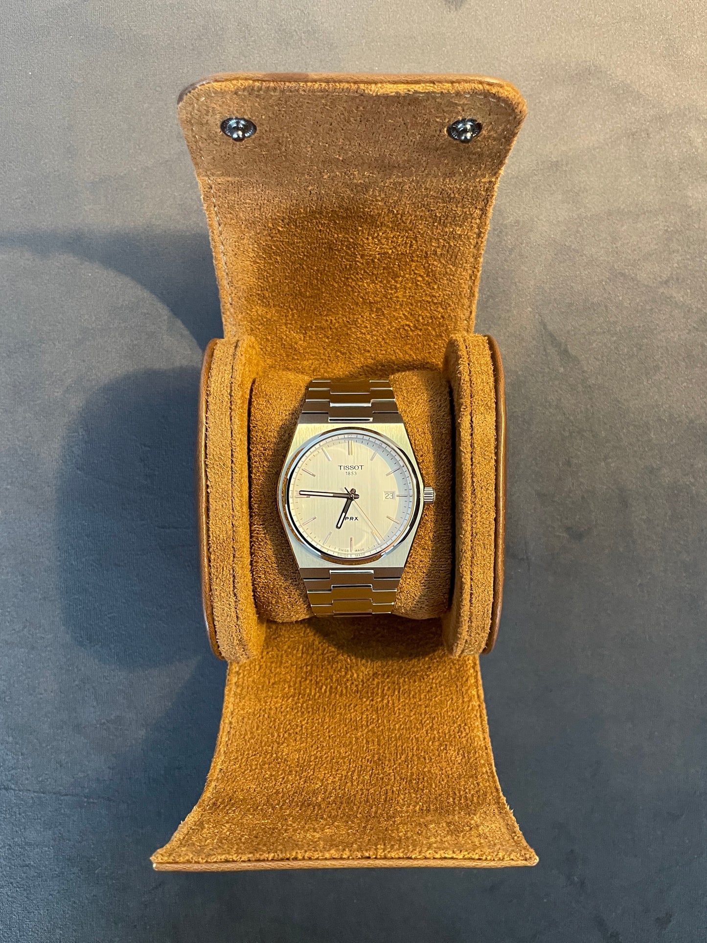 Tan Leather Watch Roll 1, 2 and 3 Slot