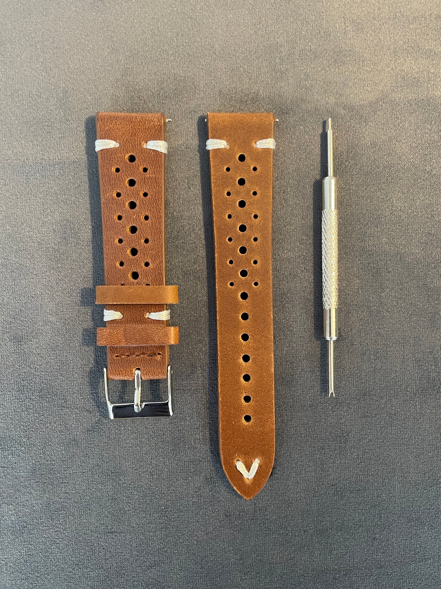 Tan Rally Style Leather Strap