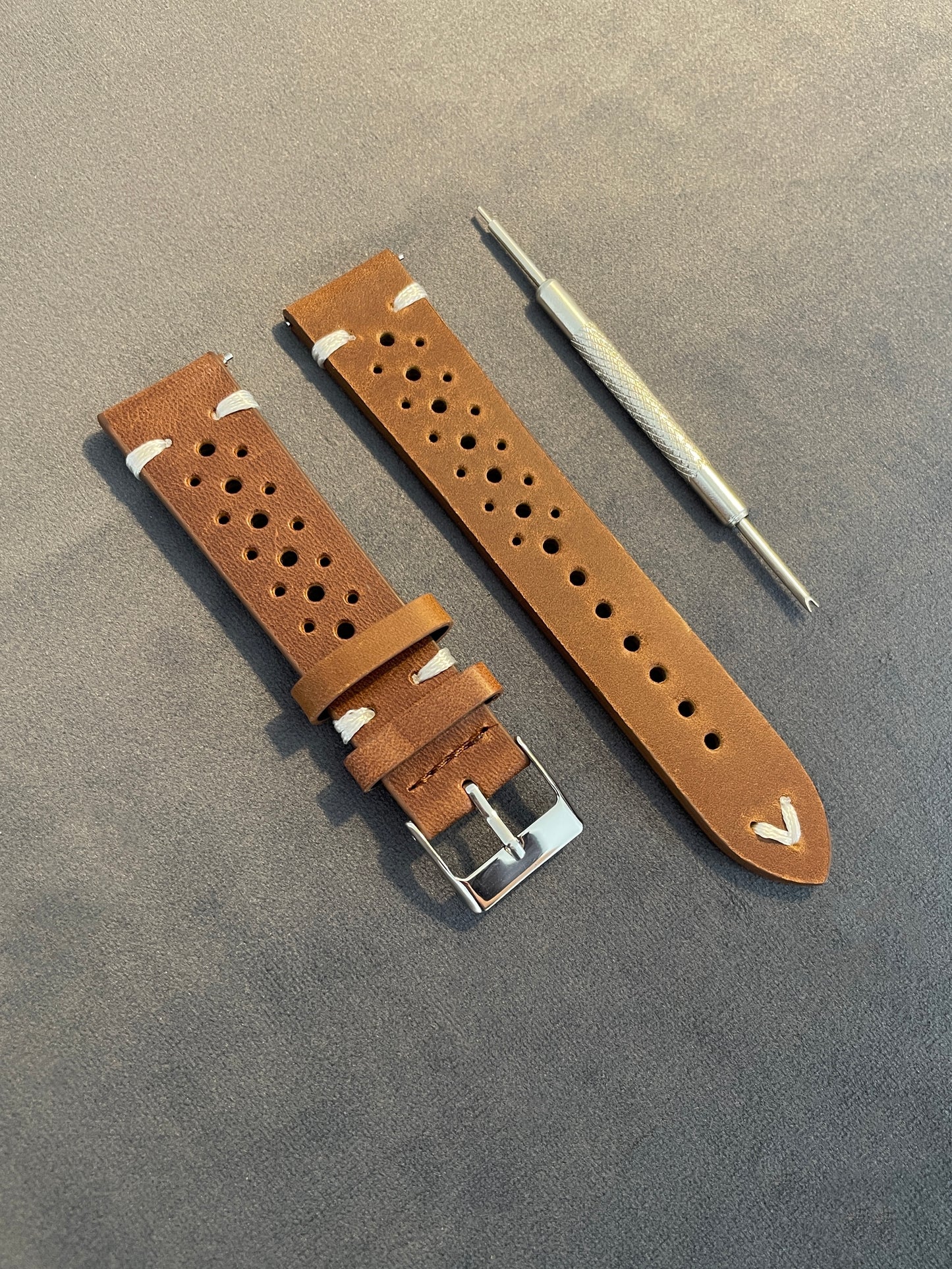 Tan Rally Style Leather Strap