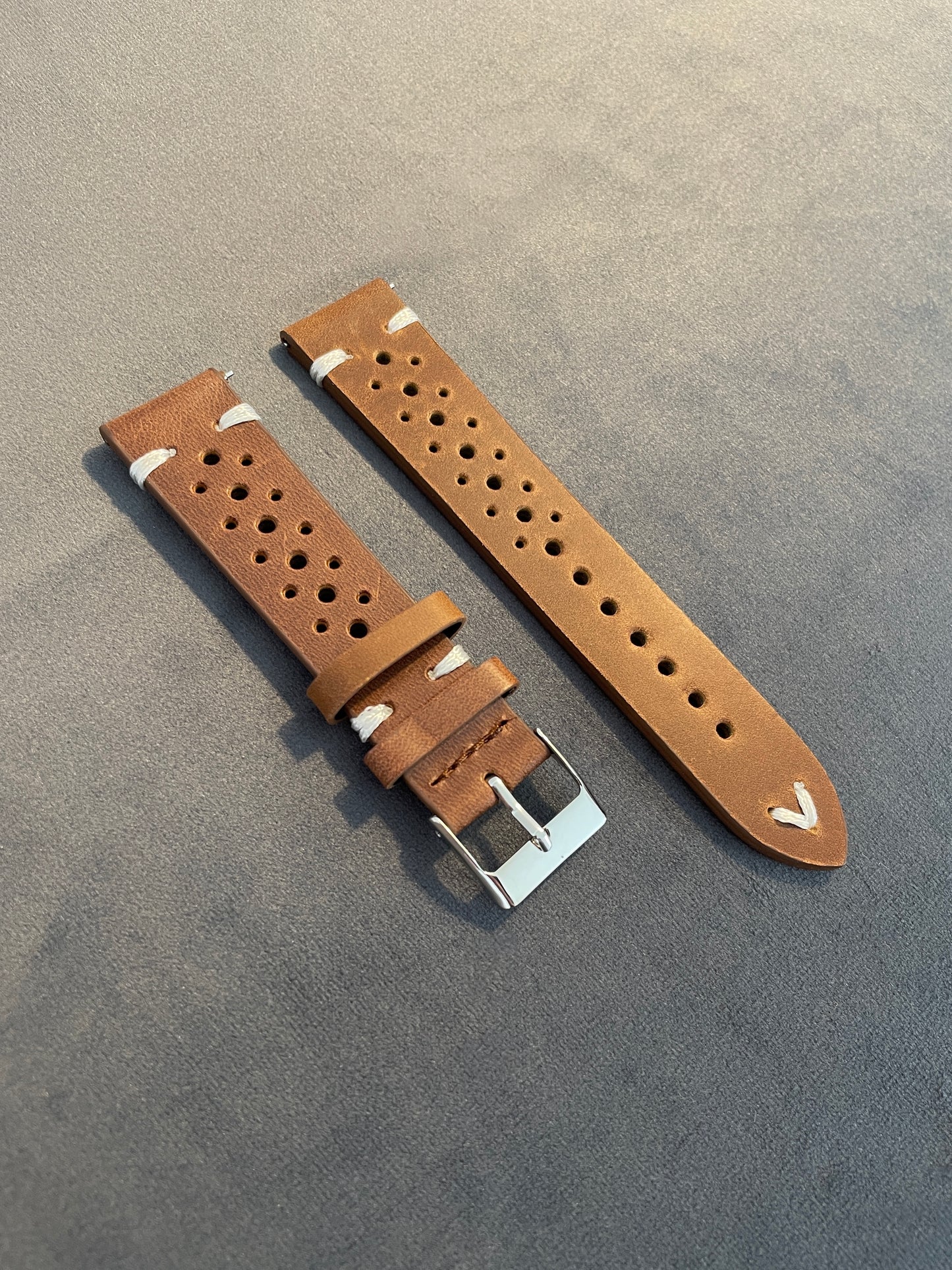 Tan Rally Style Leather Strap