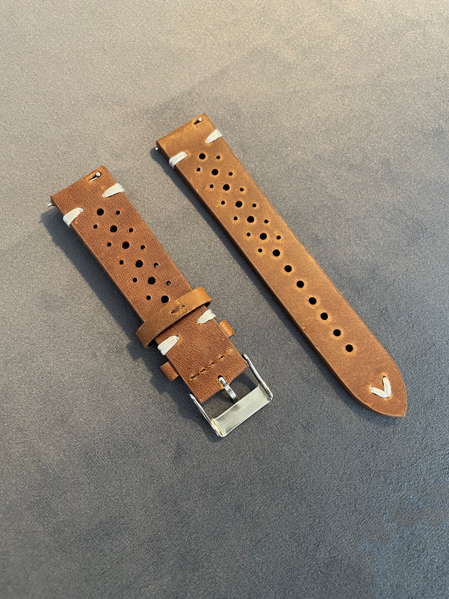 Tan Rally Style Leather Strap