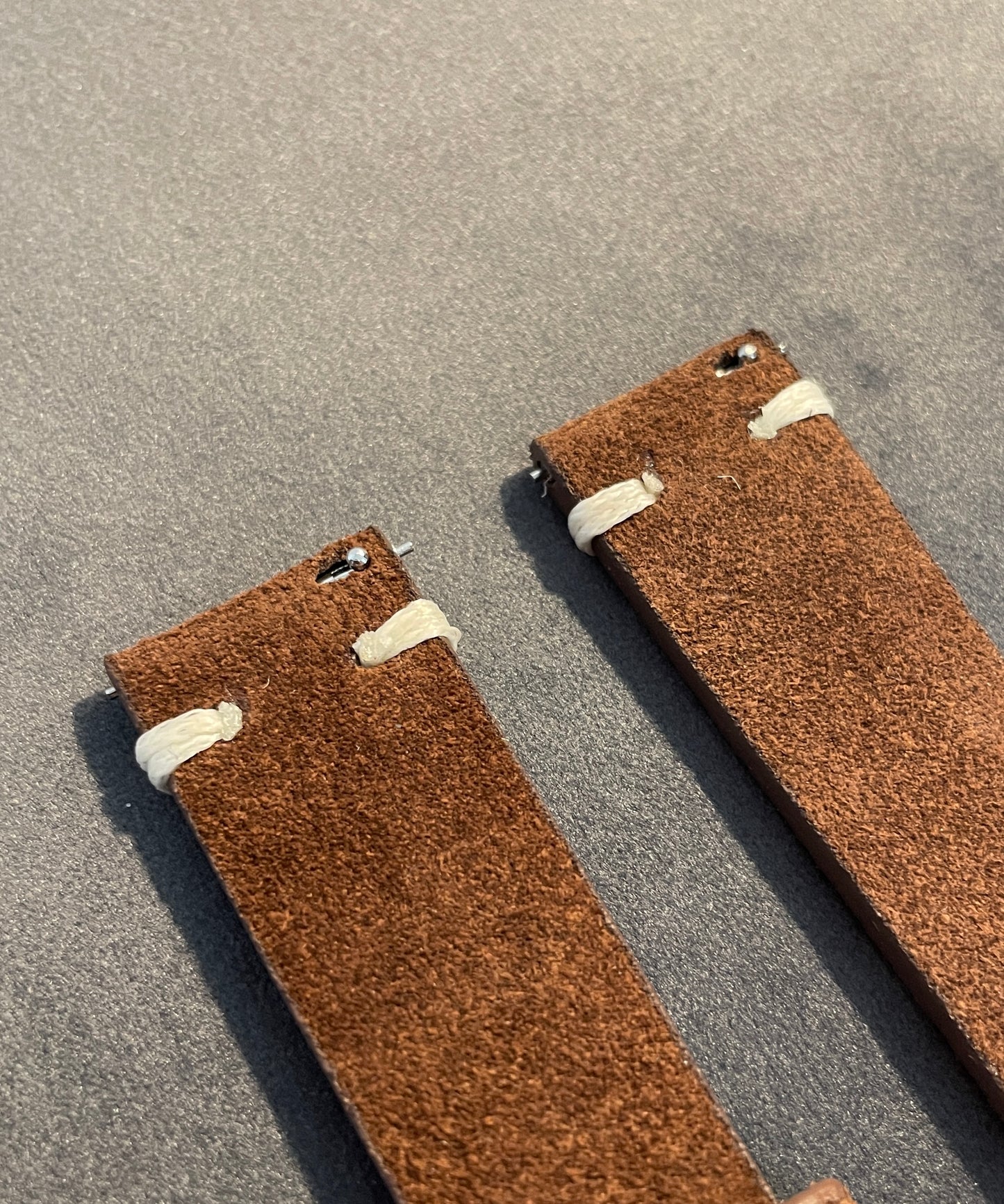 Brown Suede Double Stitch Strap 18mm, 20mm, 22mm