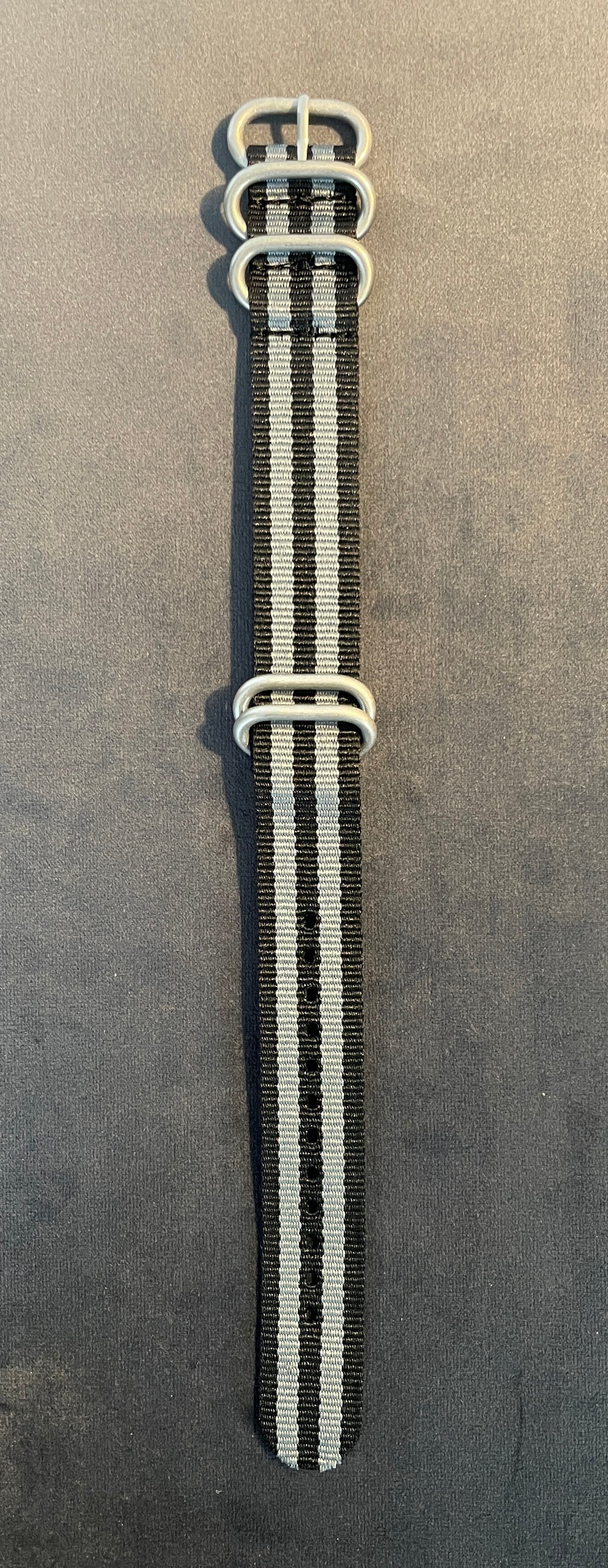 Black & Grey Nato Strap 20mm, 22mm