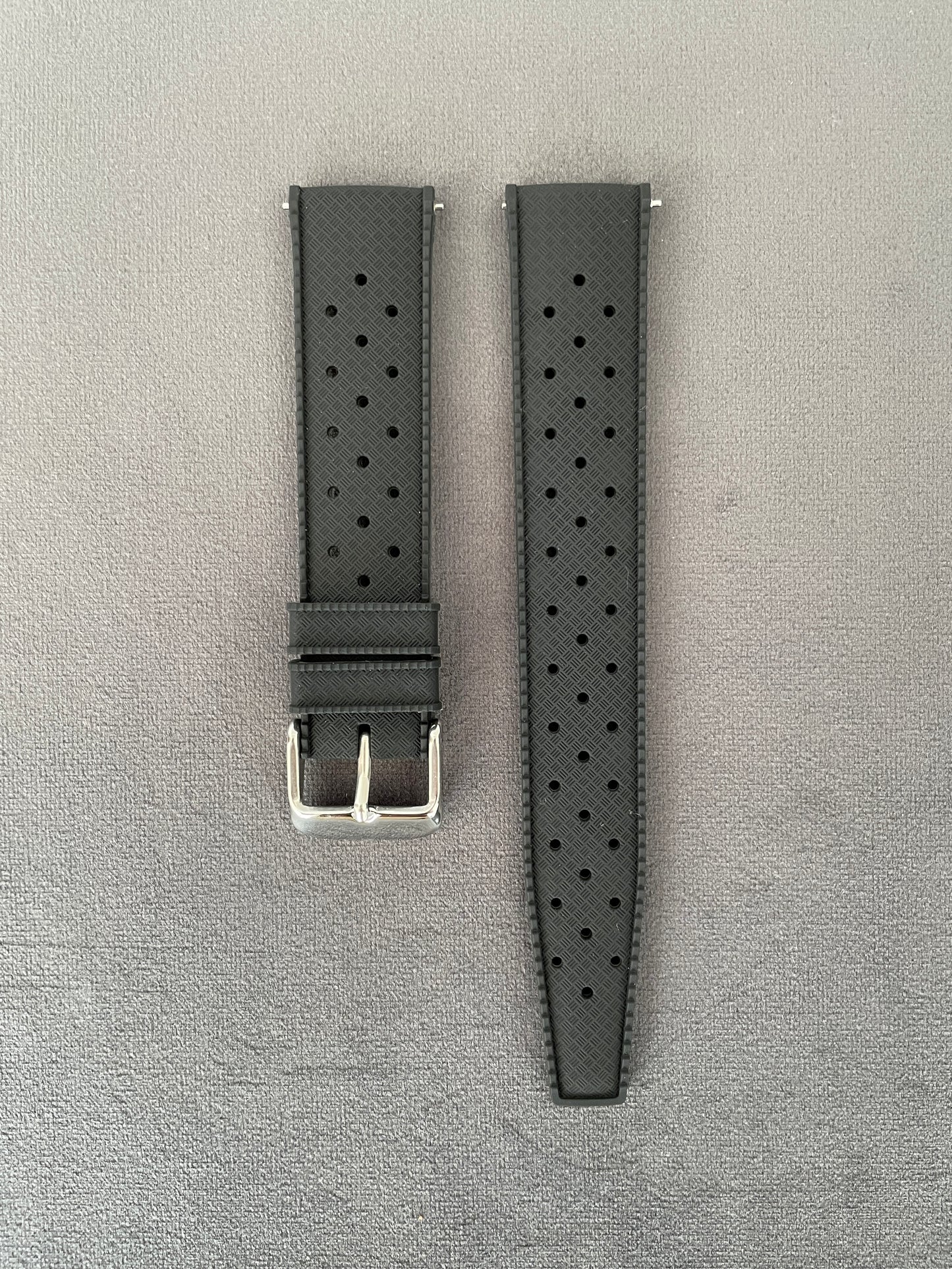 Black Tropic Rubber Strap 18mm, 20mm, 22mm