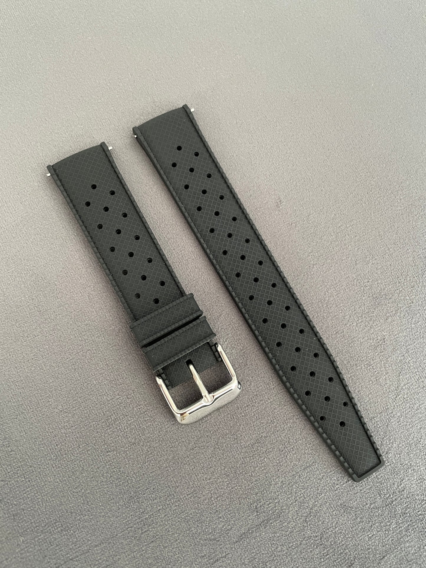 Black Tropic Rubber Strap 18mm, 20mm, 22mm