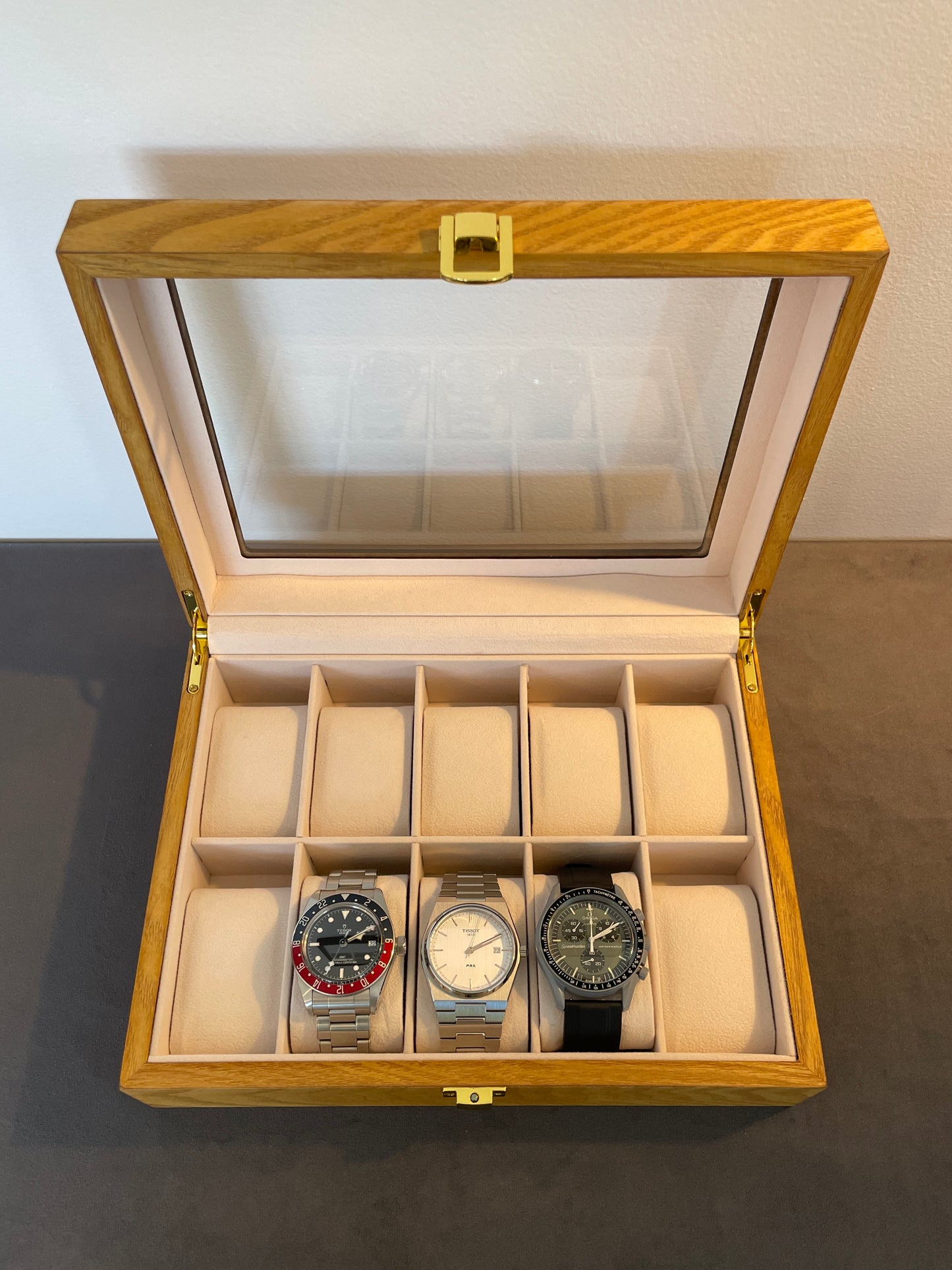 Wooden Watch Display Case 10 Slot