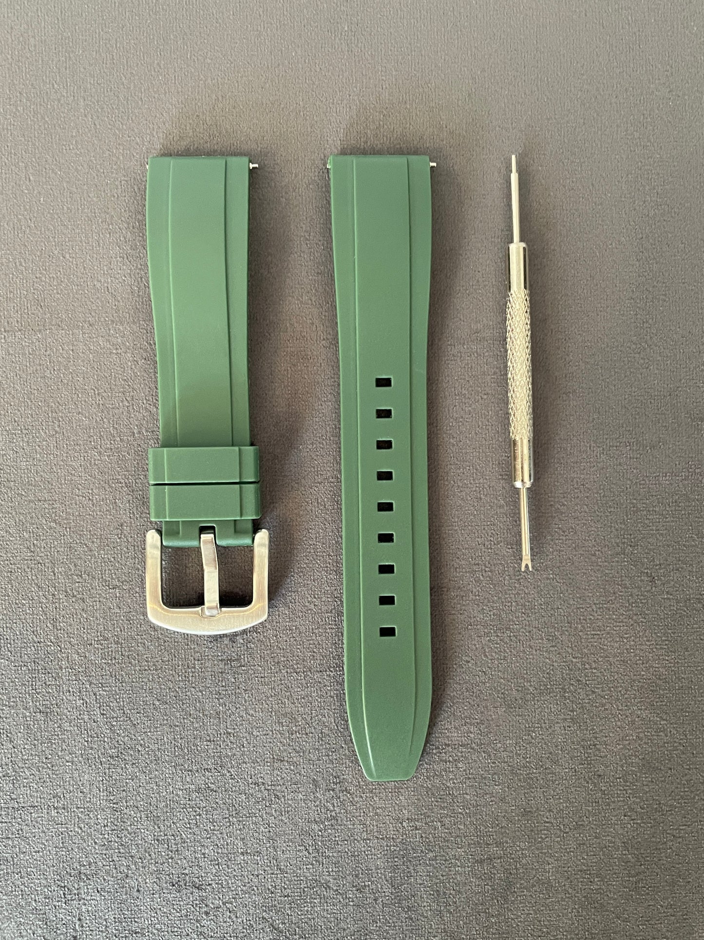 Green Rubber Strap 20mm, 22mm, 24mm