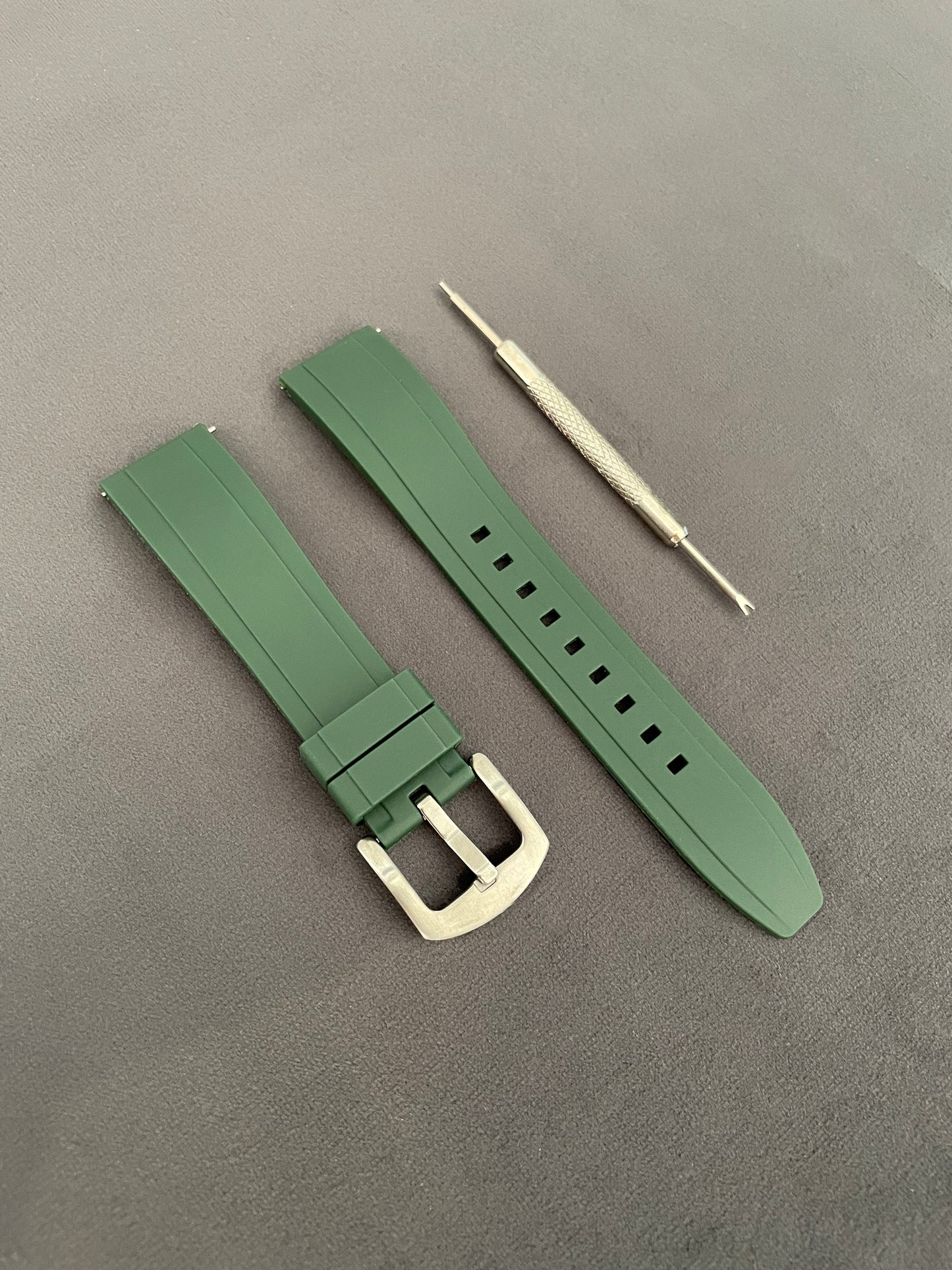 Green Rubber Strap 20mm, 22mm, 24mm