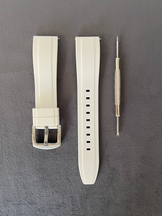 White Rubber Strap 20mm, 22mm, 24mm