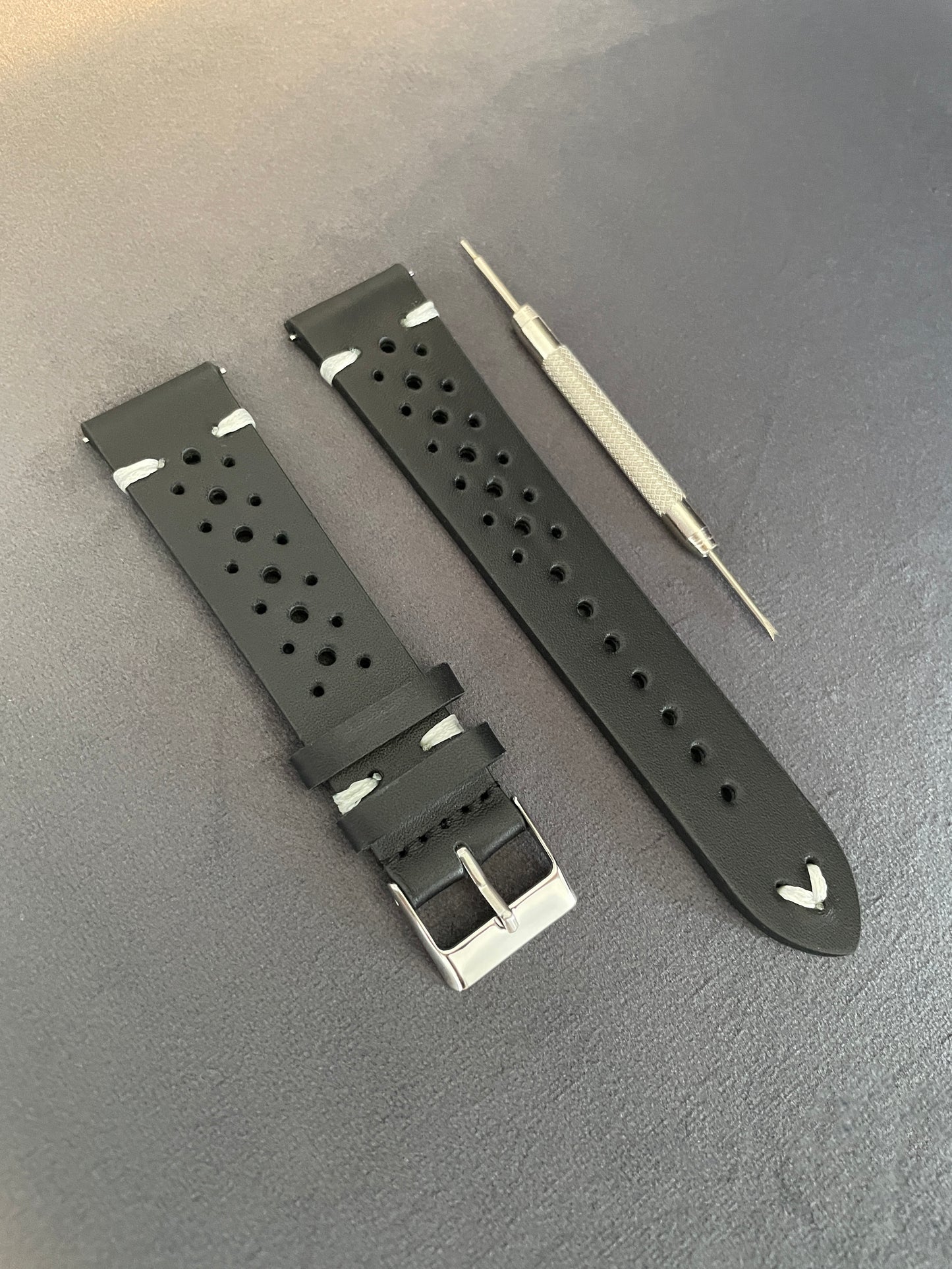 Black Rally Style Leather Strap