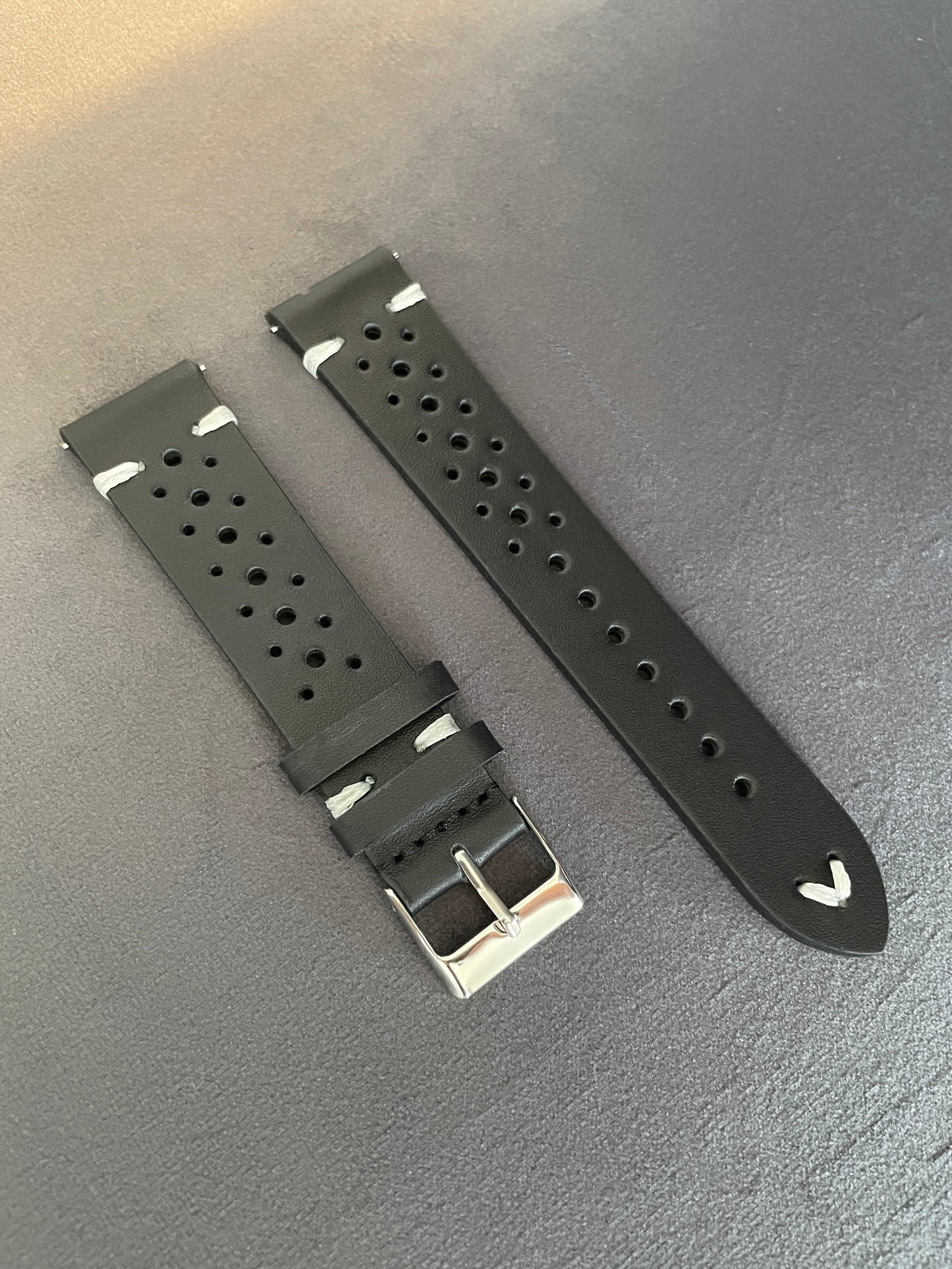 Black Rally Style Leather Strap