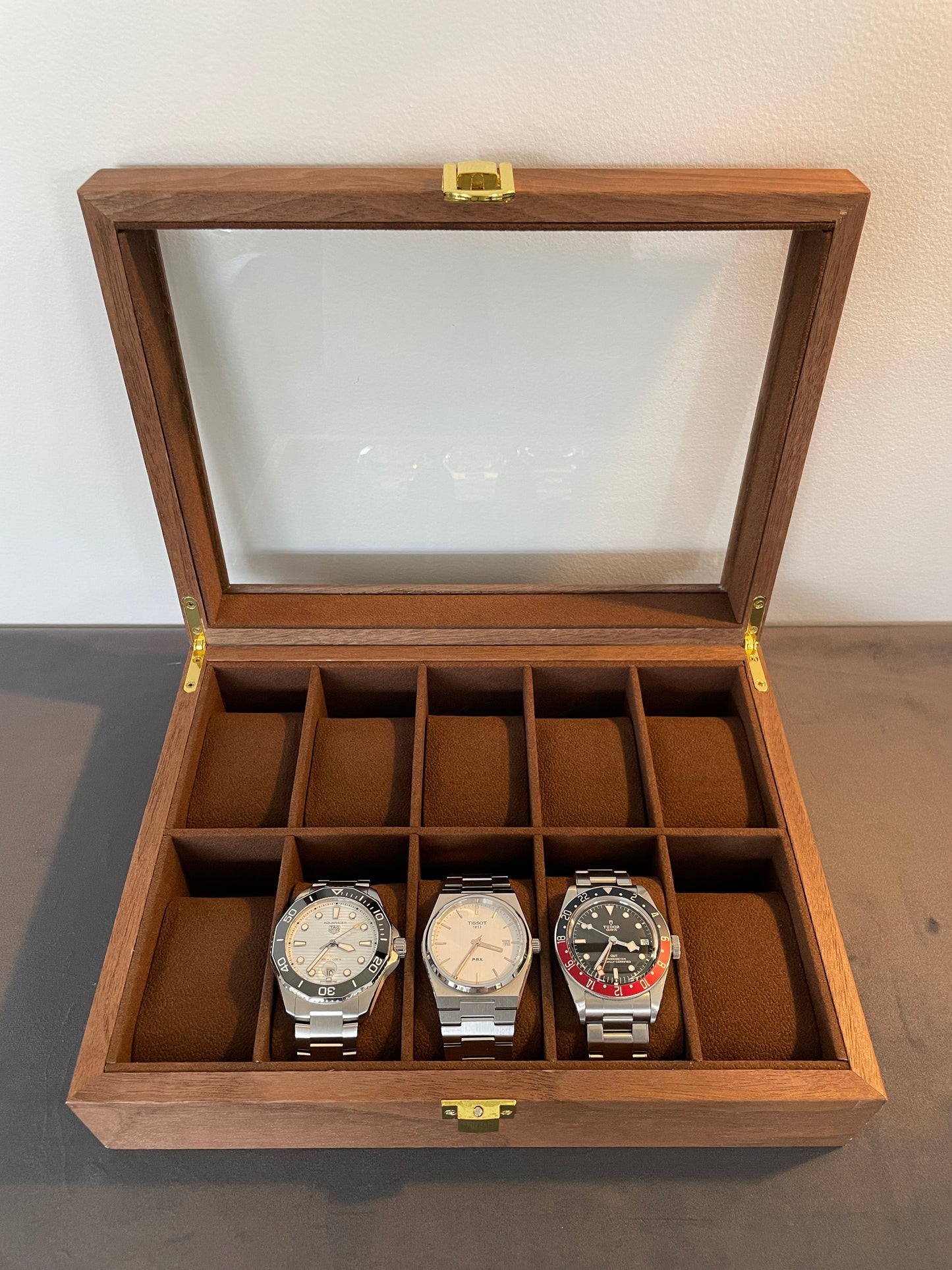 Wooden Watch Display Case 10 Slot