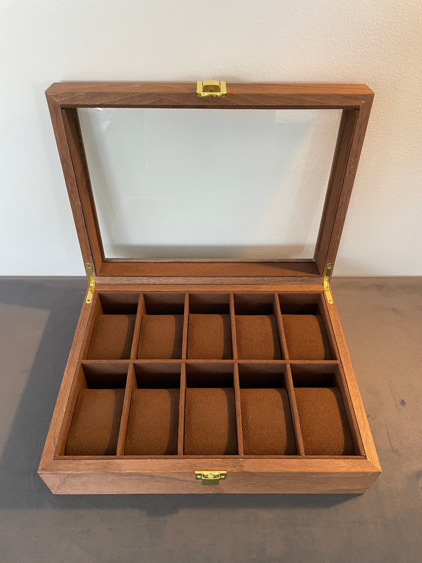 Wooden Watch Display Case 10 Slot