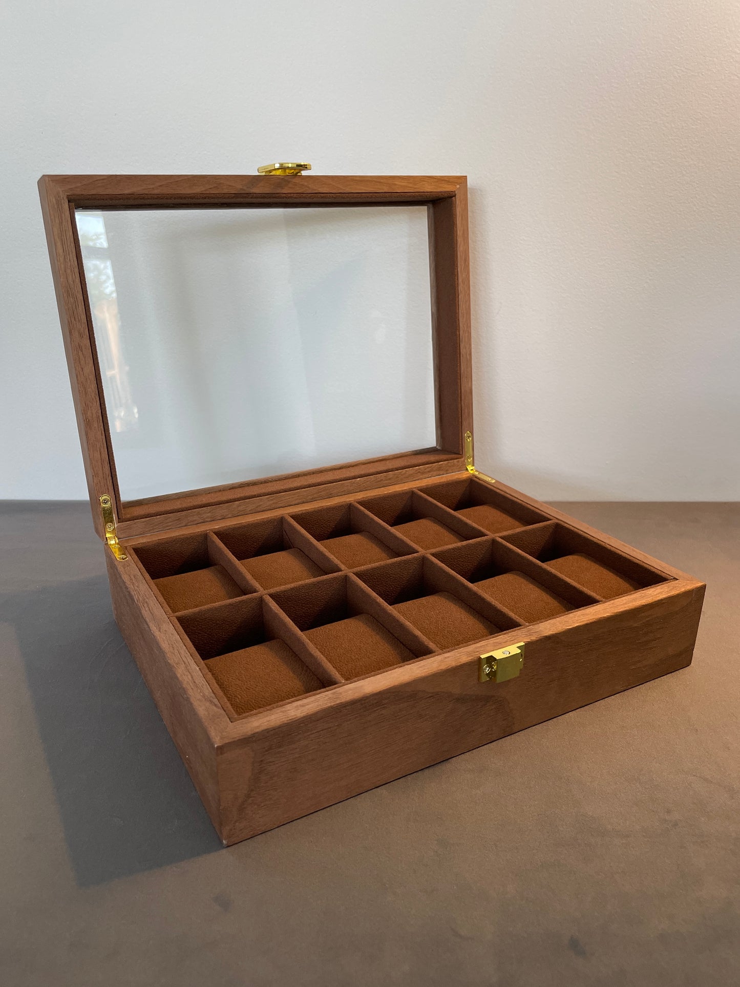 Wooden Watch Display Case 10 Slot