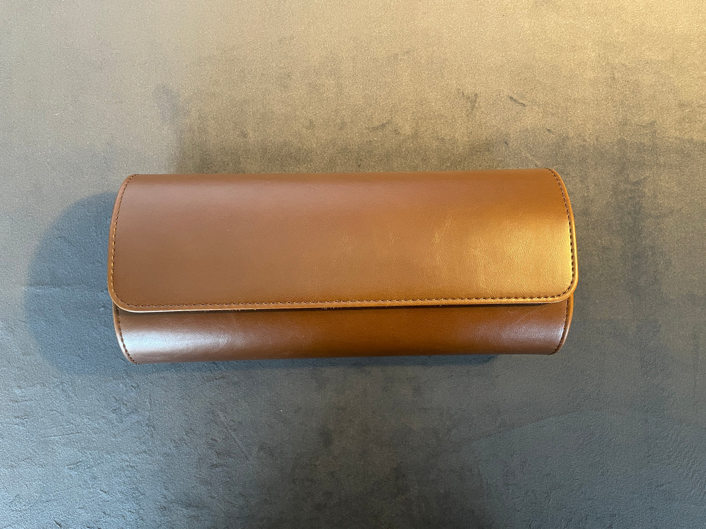 Tan Leather Watch Roll 1, 2 and 3 Slot