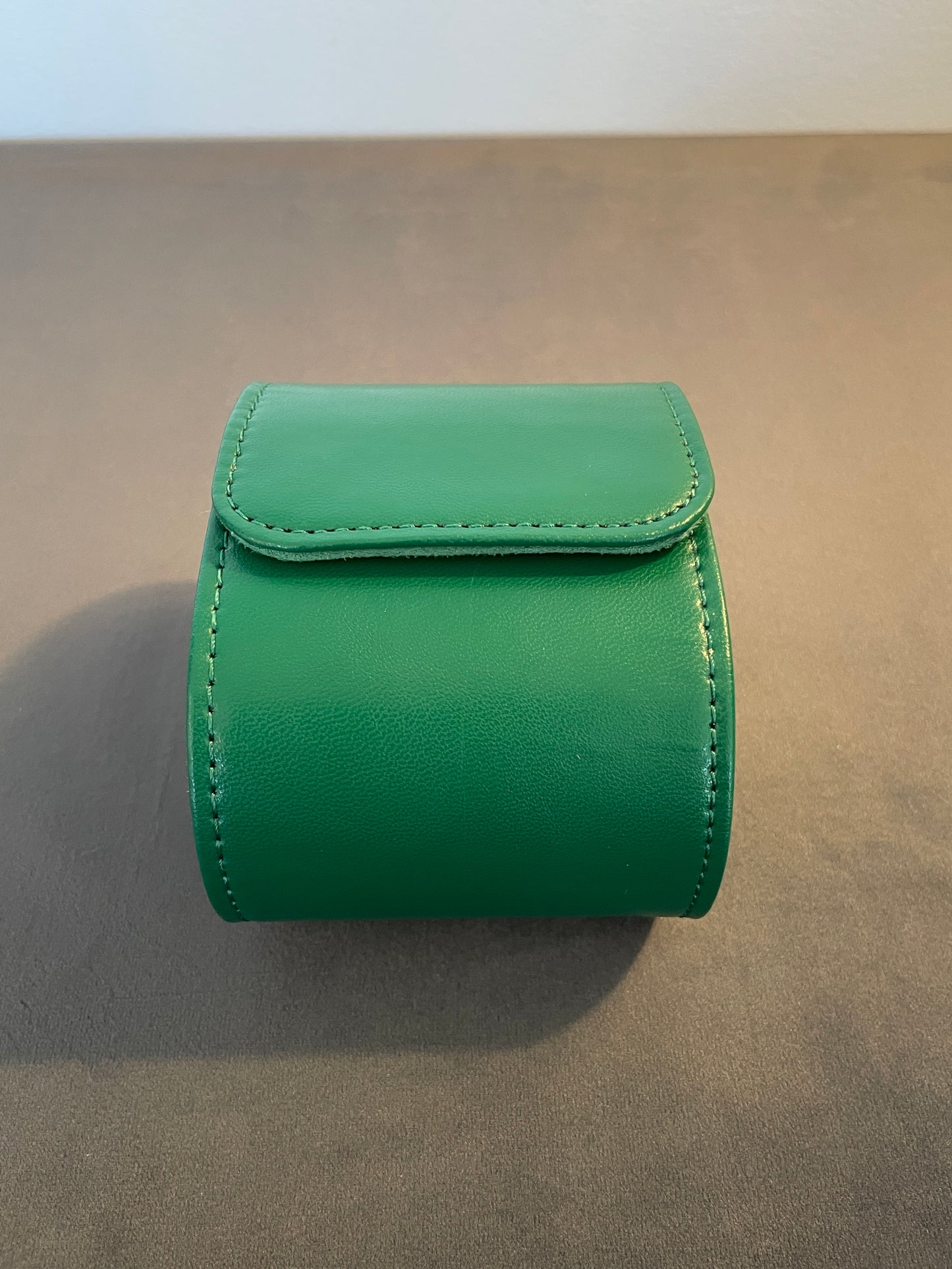 Green Leather Watch Roll 1, 2 and 3 Slot