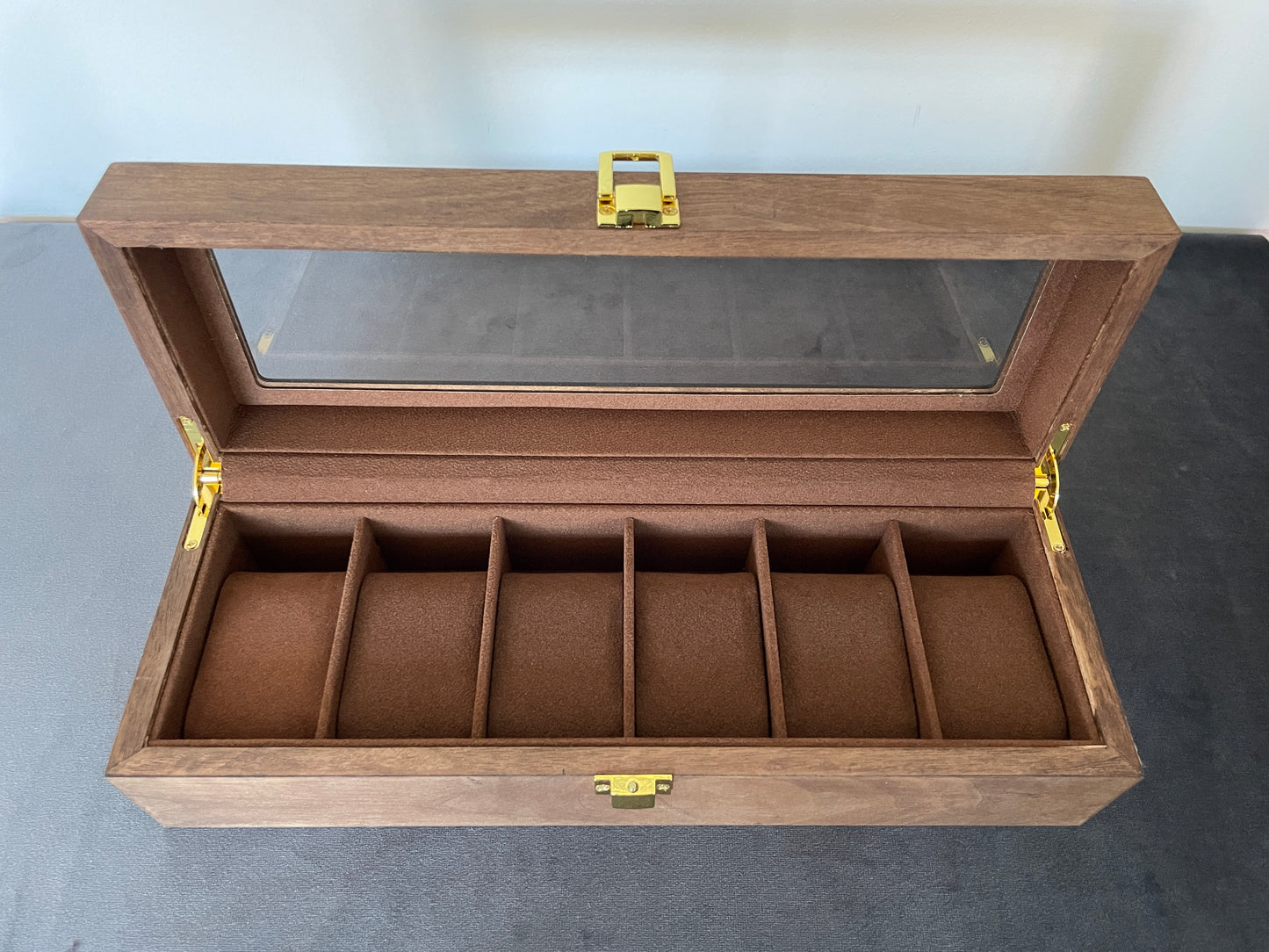 Wooden Watch Display Case 6 Slot