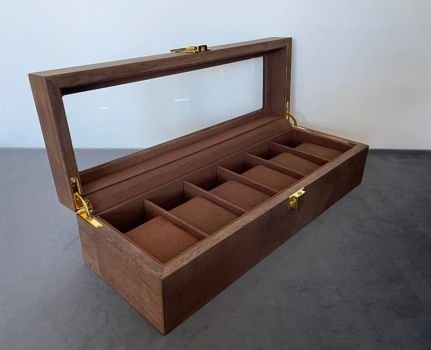 Wooden Watch Display Case 6 Slot