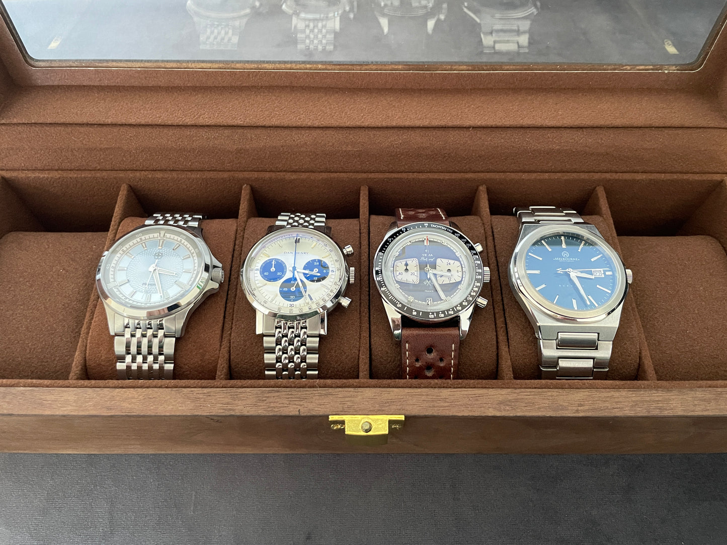 Wooden Watch Display Case 6 Slot